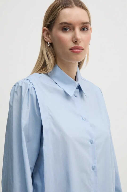 Хлопковая рубашка United Colors of Benetton голубой 5UJFDQ09C