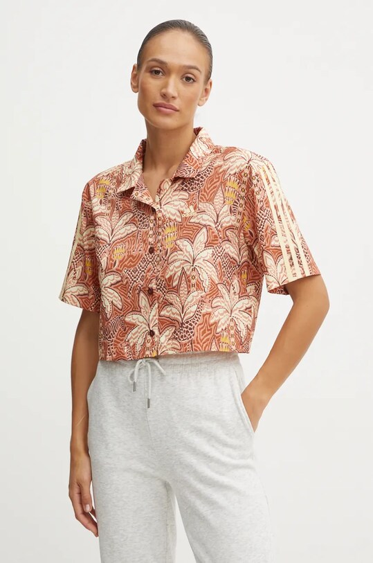 Košeľa adidas x Farm Rio kvetinový oranžová IW5185