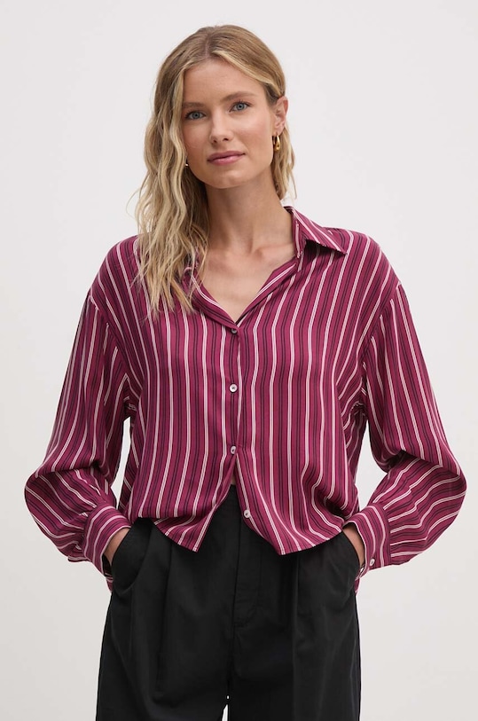 United Colors of Benetton camasa lung burgundia 5TUQDQ0BK