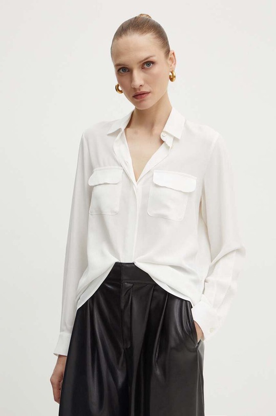 Marella camasa din amestec de matase bej 2423116031200