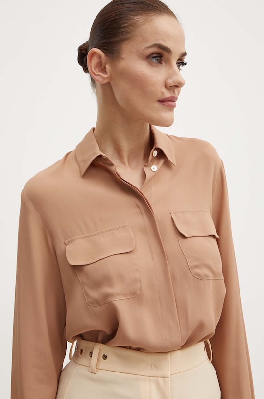 Marella camasa din amestec de matase bej 2423116031200