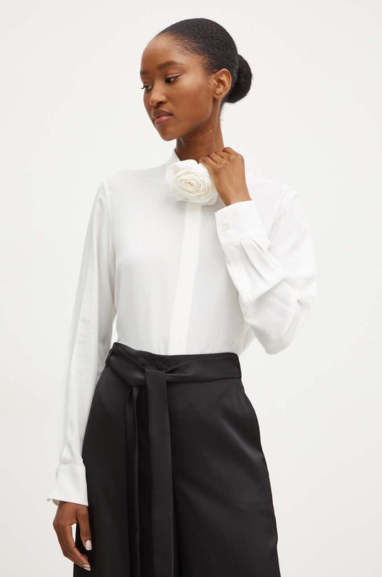 Πουκάμισο με μετάξι Marella μακρύ μπεζ 2423116181200