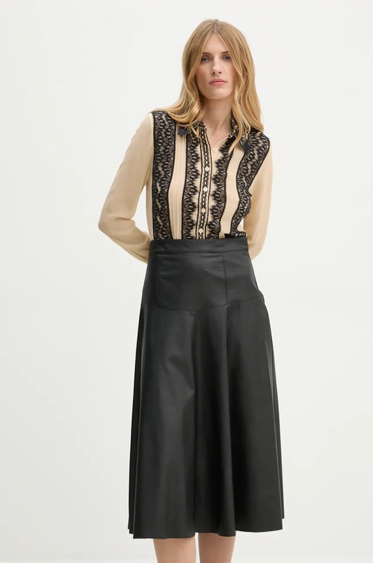 Μεταξωτό πουκάμισο The Kooples μπεζ FCCL29002K