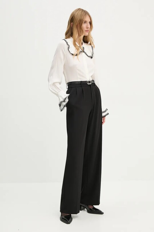 The Kooples camasa de matase FCCL29004K alb AW24
