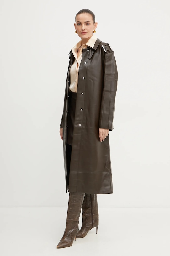 Luisa Spagnoli cămașă de mătase LEVRIERO 541544 bej AW24