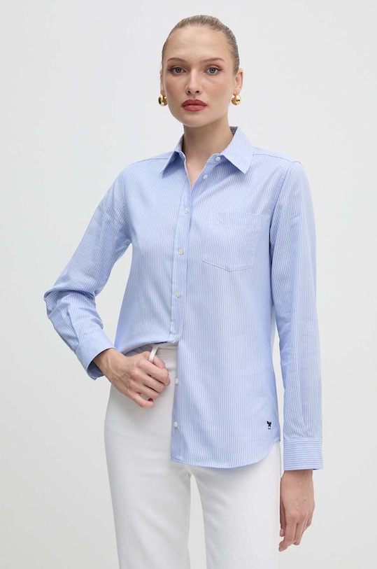 Weekend Max Mara koszula bawełniana wzorzyste niebieski 2425116052600