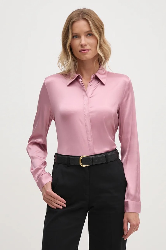 Košile United Colors of Benetton hladký růžová 5FZPDQ005