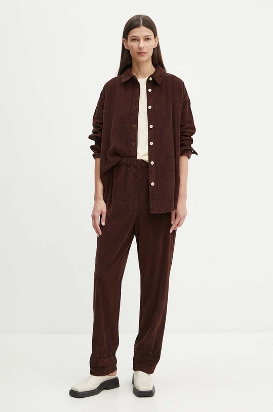 Πουκάμισο κοτλέ American Vintage PADO06AH24 καφέ AW24