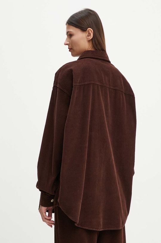 Ρούχα Πουκάμισο κοτλέ American Vintage PADO06AH24 καφέ