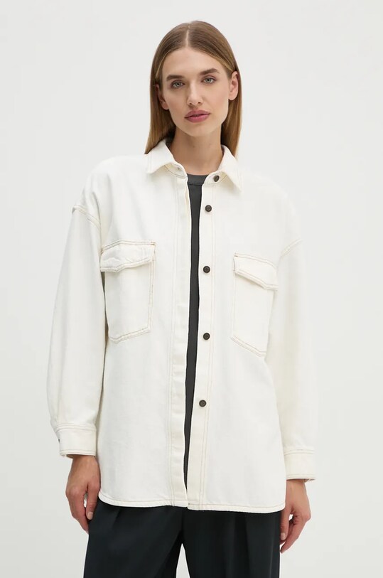 Джинсовая рубашка American Vintage casual бежевый JOZ06AH24