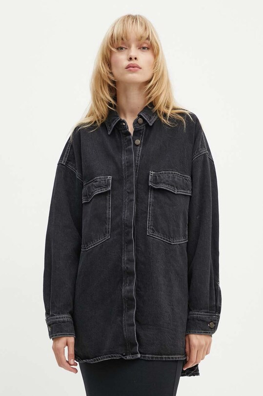 Джинсова сорочка American Vintage casual чорний YOP06CH24