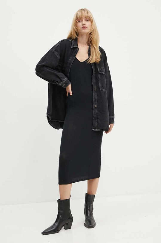Джинсова сорочка American Vintage YOP06CH24 чорний AW24