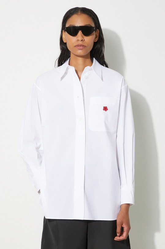 Odzież Kenzo koszula bawełniana Boke Flower Oversized Shirt FE62CH2569LS.01 biały