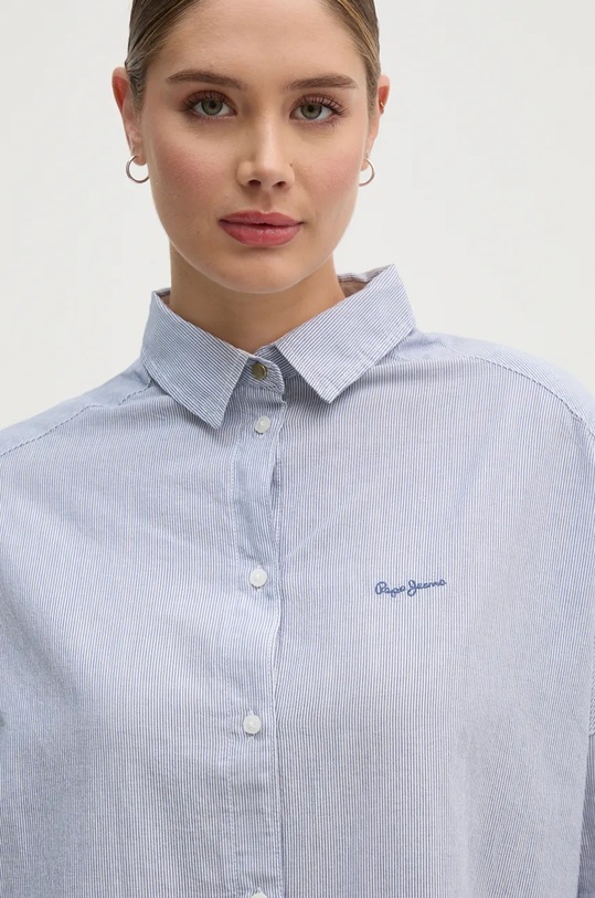 Pepe Jeans camicia in cotone PAULAS blu PL304955