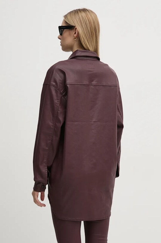 Odzież Pepe Jeans koszula OVERSHIRT PL304963YH7 bordowy