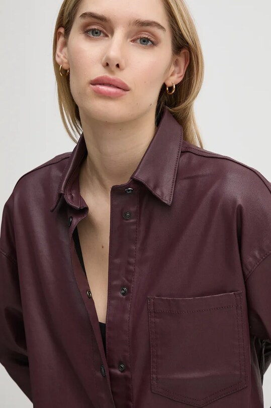 Pepe Jeans koszula OVERSHIRT bordowy PL304963YH7