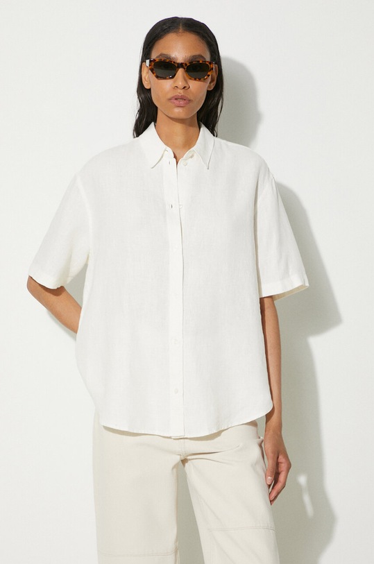 Ленена риза Samsoe Samsoe Salarika бежов F24200081