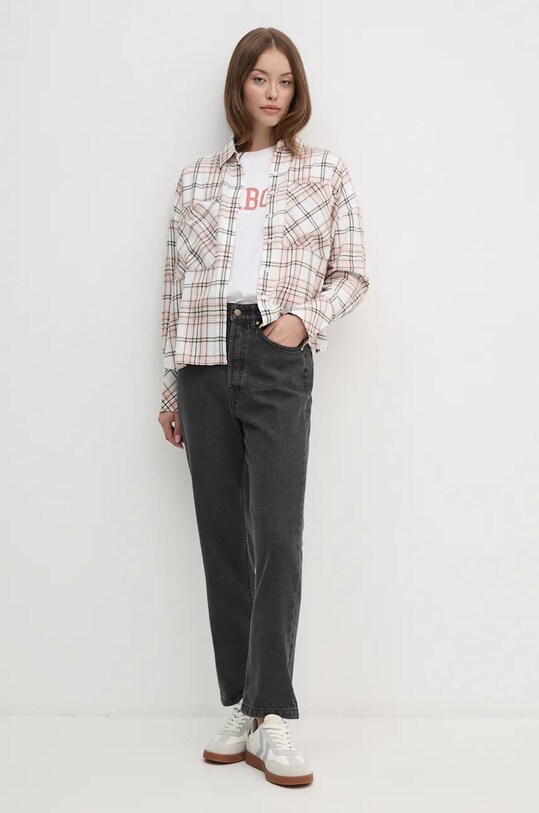 Bavlnená košeľa Barbour LSH1635 ružová AW24