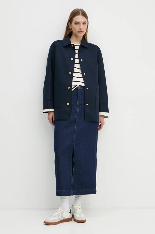 Barbour jachetă de cămașă din lână LOS0066 bleumarin AW24