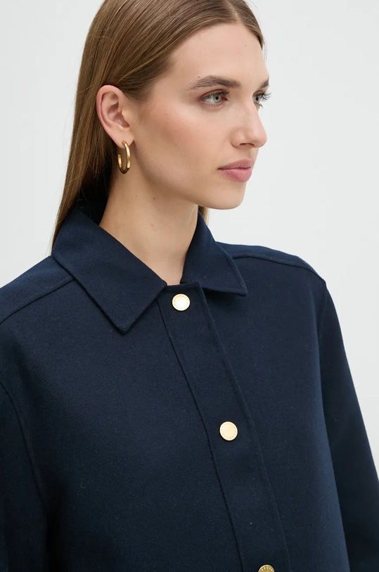 Barbour jachetă de cămașă din lână bleumarin LOS0066