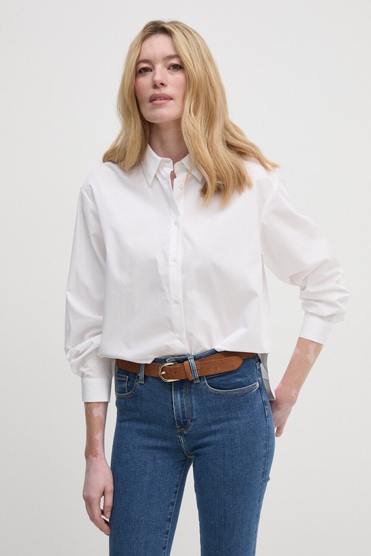 Sisley camasa din bumbac lung alb 58VDLQ07R