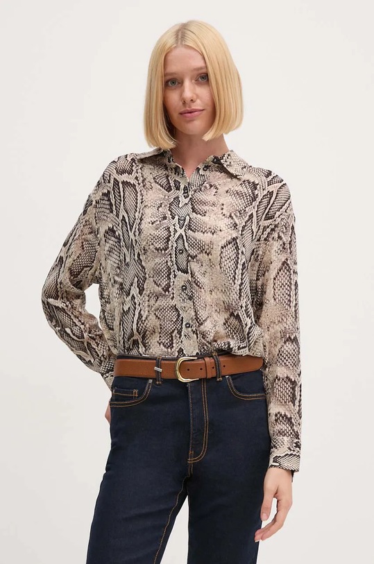 Рубашка Sisley узор бежевый 5YBMLQ07F