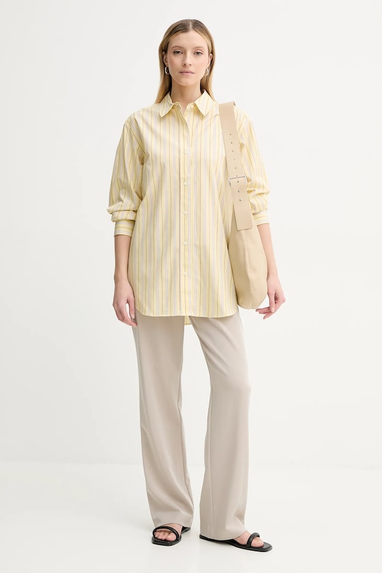 Bavlněná košile Samsoe Samsoe SALOVA F24300064 žlutá SS25