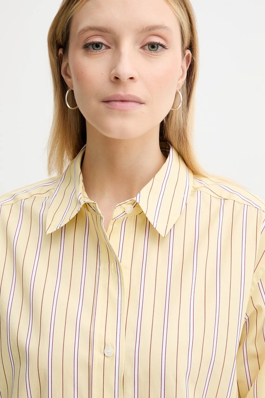 Bavlněná košile Samsoe Samsoe SALOVA žlutá F24300064