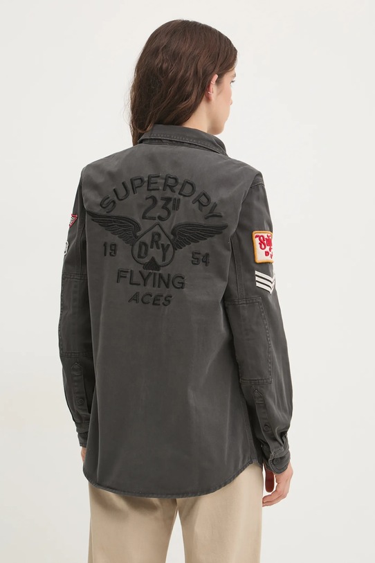 Ruházat Superdry pamut ing W4010437A.AFB szürke