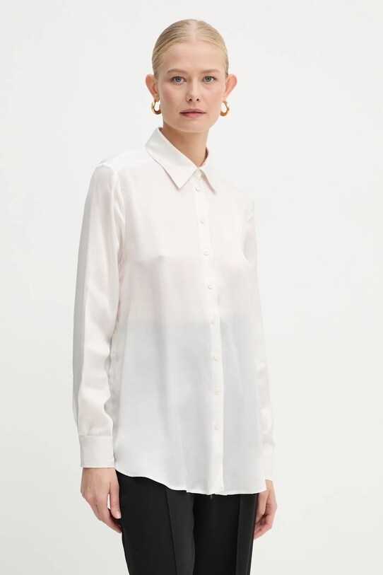 Marella camicia con aggiunta di seta semplice beige 2423116035200