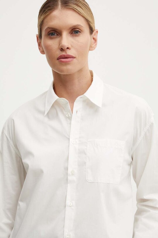 Bavlněná košile A.P.C. chemise boyfriend brodee bílá COEVD.F12550