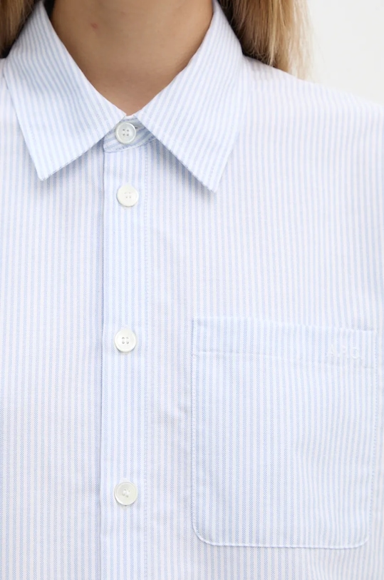 Бавовняна сорочка A.P.C. chemise boyfriend logo COGUH.F12550 блакитний