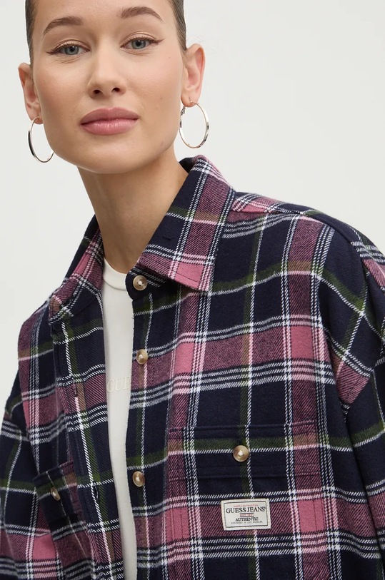 Bavlněná košile Guess Jeans námořnická modř W4BH79.WGMH1