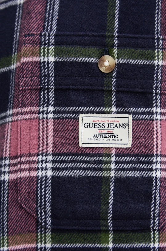 Bavlněná košile Guess Jeans W4BH79.WGMH1 námořnická modř