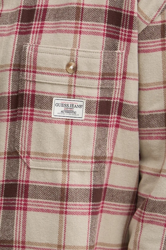 Bavlněná košile Guess Jeans W4BH79.WGMH1 béžová AW24