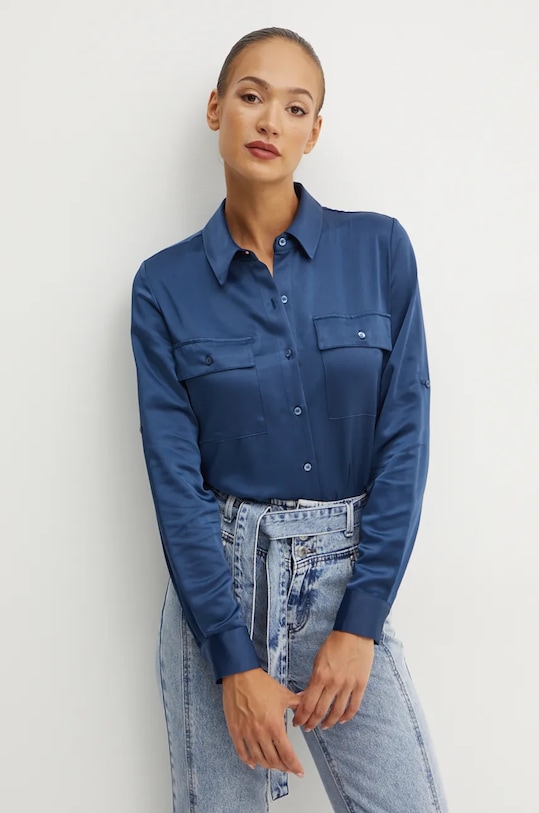 Košulja Guess ANASTASIA večernje mornarsko plava W4BH19.WGIG2