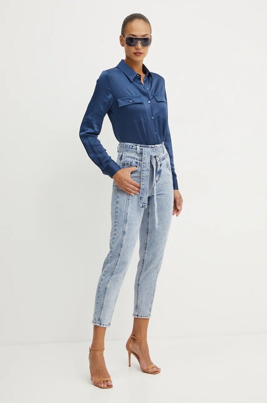 Πουκάμισο Guess ANASTASIA W4BH19.WGIG2 σκούρο μπλε AW24