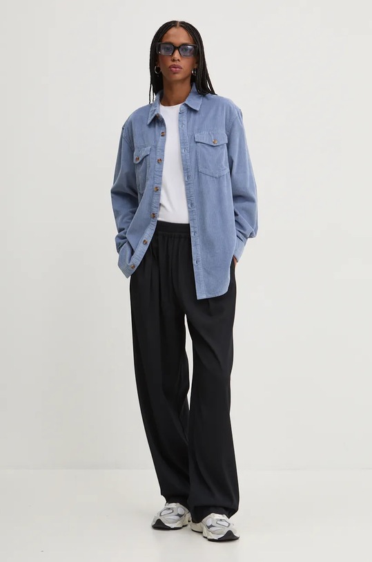 Roxy camasa din velur Let It Go Cord ERJWT03630 albastru AW24