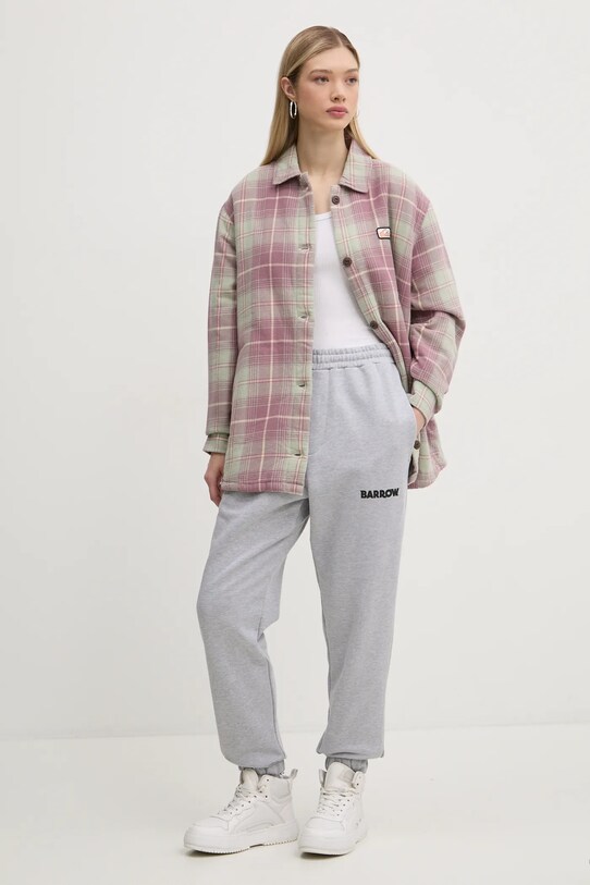 Quiksilver geacă cu aspect de cămașă Plaid Overshirt EQYWT04593 roz AW24