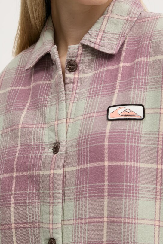 Quiksilver geacă cu aspect de cămașă Plaid Overshirt EQYWT04593 roz