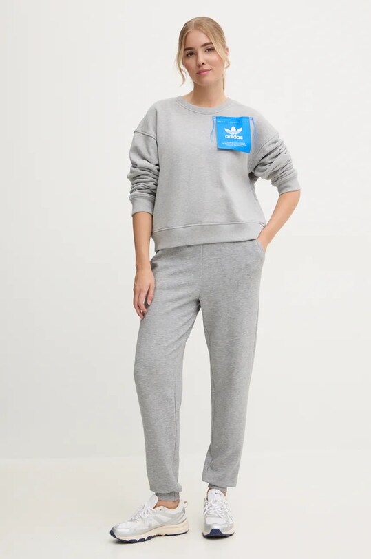 Памучен суичър adidas Originals x Ksenia Schneider IW5666 сив AW24