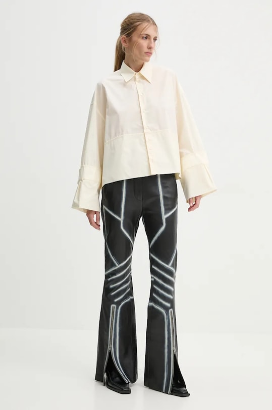 MM6 Maison Margiela camicia in cotone S62DT0034.S47294 beige AW24