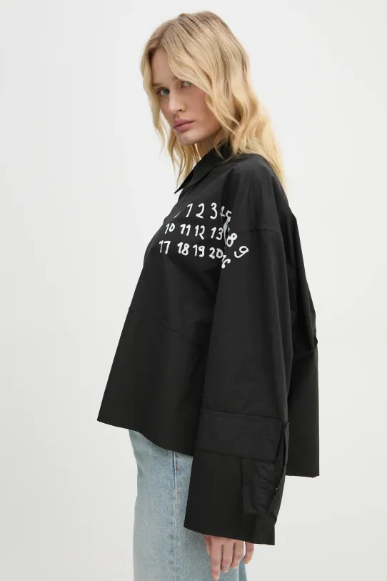 Хлопковая рубашка MM6 Maison Margiela casual чёрный S62DT0034.S47294