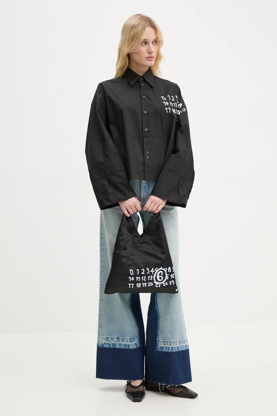 Хлопковая рубашка MM6 Maison Margiela S62DT0034.S47294 чёрный AW24