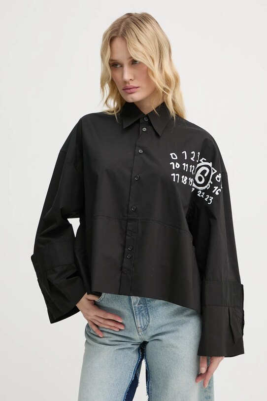 MM6 Maison Margiela cotton shirt black S62DT0034.S47294
