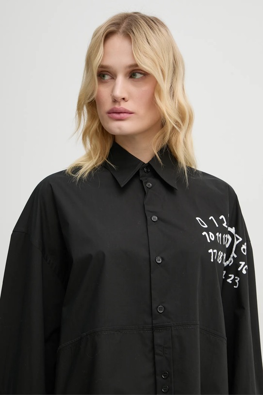 Хлопковая рубашка MM6 Maison Margiela S62DT0034.S47294 чёрный