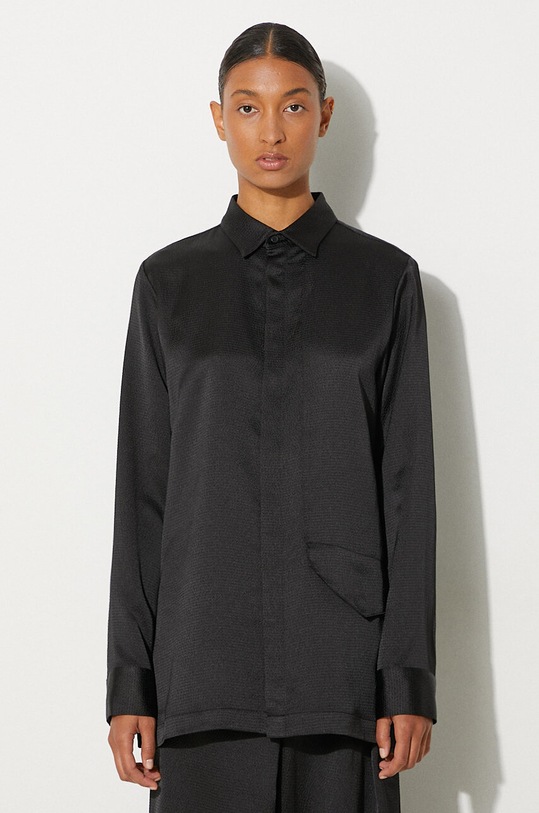 Košile Y-3 Tech Seersucker Shirt regular černá IN4397