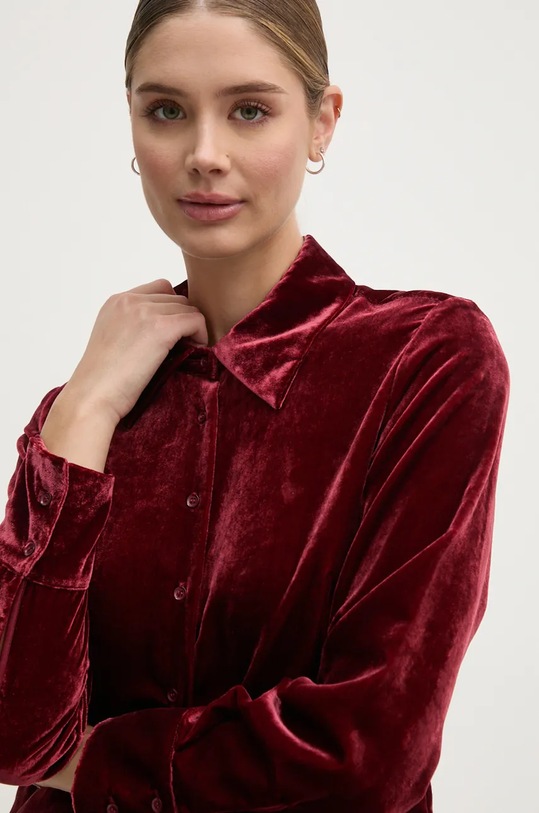 Велюрова сорочка Sisley бордо 51EULQ07Y