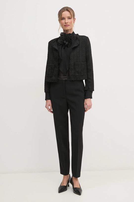 Πουκάμισο Sisley 5W9ELQ081 μαύρο AW24