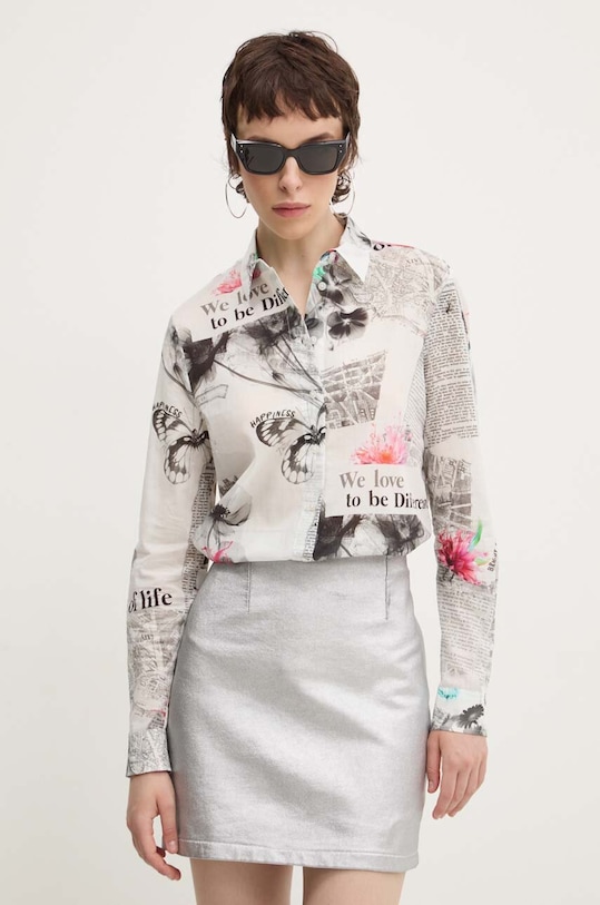 Desigual camasa din bumbac NARA lung alb 24WWCW20